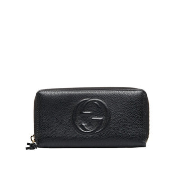 GUCCI Soho Interlocking G Tassel Round Long Wallet 598187 Black Leather Women's