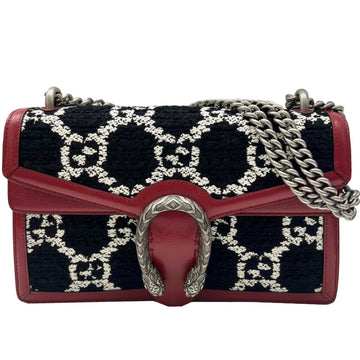 GUCCI Dionysus tweed chain shoulder bag 400249 DIONYSOS red black multicolor leather ladies