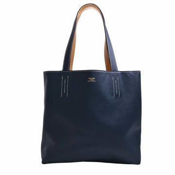 HERMES Swift Double Sense 28 Tote Bag Pink/Yellow/Navy Ladies