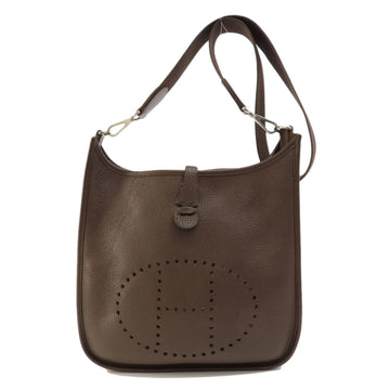 HERMES Evelyn 2 PM Brown Shoulder Bag Taurillon Women's