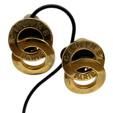 CELINE Design Earrings Round GP Gold Ladies