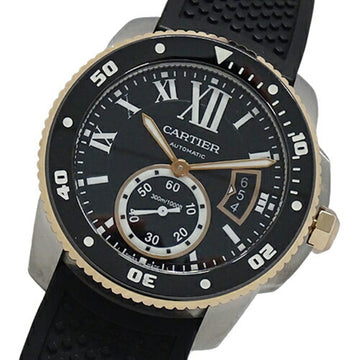 CARTIER Watch Men's Caliber de Diver 300m Date Automatic Winding AT Stainless SS PG Rubber W71000555 Polished