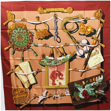 HERMES Silk Scarf Muffler Carre 90 