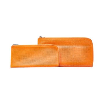 HERMES Remix Combine L-shaped Long Wallet Orange Vaux Epson Women's