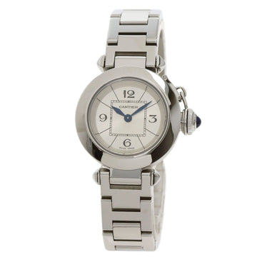 CARTIER W3140007 Miss Pasha watch stainless steel SS ladies