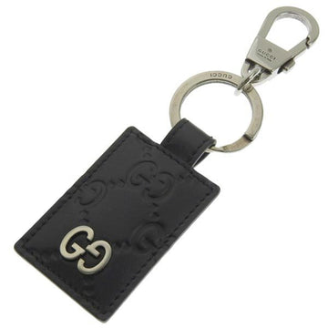 GUCCIsima Leather Key Ring Charm Black Ladies