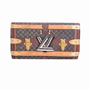 Louis Vuitton Transformed Damier Portefeuille Twist Trompe l'oeil Flap Long Wallet Brown PVC