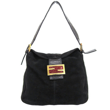 Fendi Bag Ladies Handbag Mamma Bucket Suede Black Red