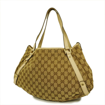 GUCCI tote bag GG canvas 130736 ivory beige gold hardware ladies