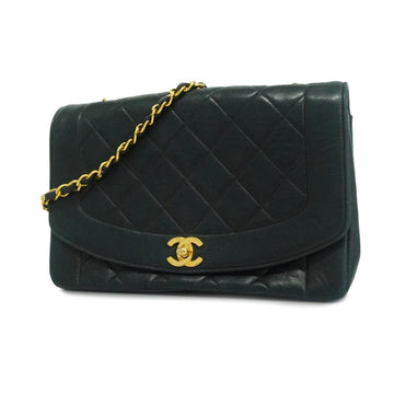 CHANEL Shoulder Bag Diana Chain Lambskin Black Gold Hardware Women's