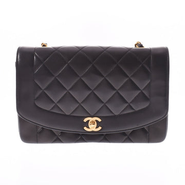 CHANEL Matrasse Diana Chain Shoulder Black Women's Lambskin Bag