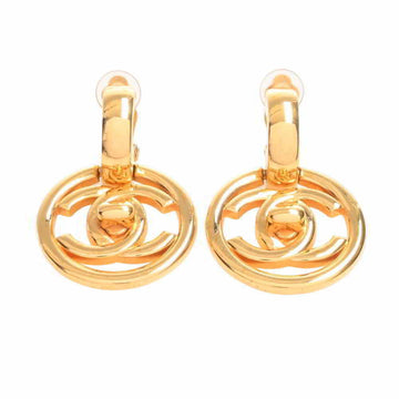 CHANEL here mark turn lock earrings gold