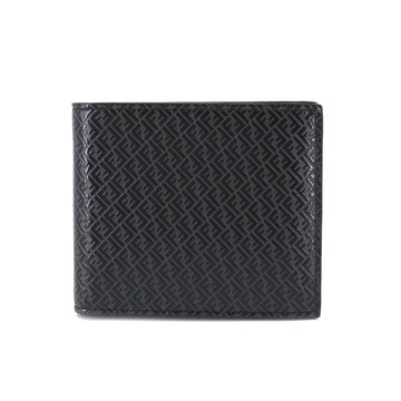 FENDI micro FF folio wallet leather black gray 7M0169 Wallet