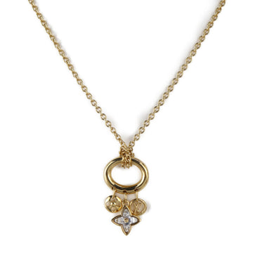 LOUIS VUITTON Collier My Blooming Strass Necklace M00592 Metal Gold LV Circle Monogram Flower