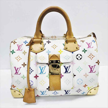 LOUIS VUITTON Speedy 30 M92643  Monogram Multicolor Bron Boston Bag Handbag White Colorful