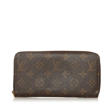 Louis Vuitton Monogram Zippy Round Long Wallet M60017 Brown PVC Women's LOUIS VUITTON