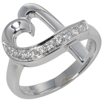 TIFFANY Loving Heart Ring No. 7 K18WG 3.76g White Gold 10P Diamond &Co.