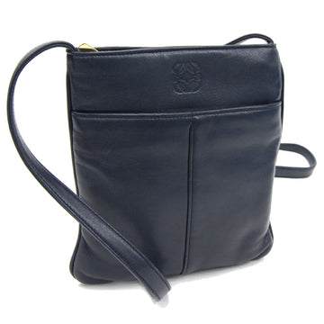 Loewe Shoulder Bag Anagram Dark Navy Leather Women's Pochette Sacoche LOEWE