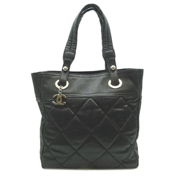 Chanel Paris Biarritz Tote PM Women's Handbag A34208 Coated Canvas Black