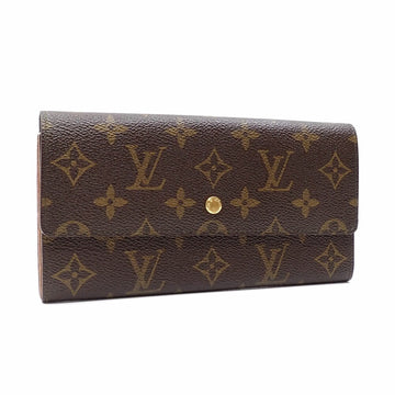 LOUIS VUITTON Bifold Long Wallet Monogram Pochette Porte Monet Credit Ladies M61723 Early Type