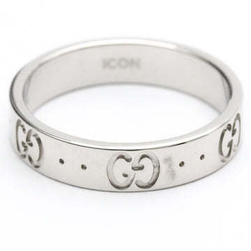 GUCCIPolished  Icon Ring #11 US 5.5 18K White Gold WG Band Ring BF555901