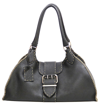 FENDI Shoulder Bag Celeria Black Women's Leather