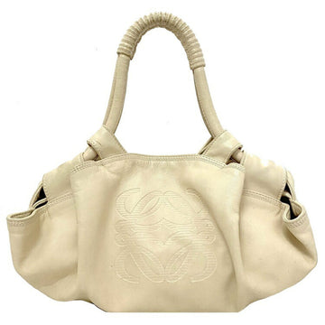 LOEWE Handbag Nappa Aire Cream Beige Anagram Leather  Tote Bag Women's