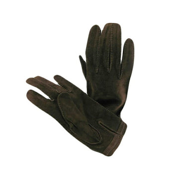 HERMES Suede  Dark Brown Gloves