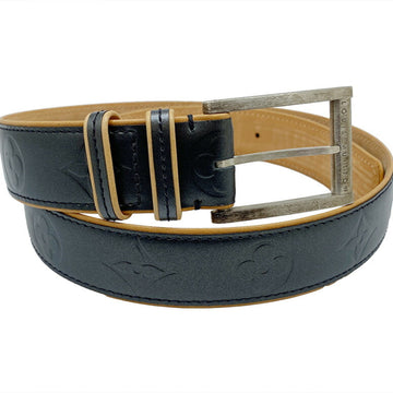 LOUIS VUITTON Sun Tulle Belt Monogram Matte Noir Dark Gray Size 75 Women's Men's