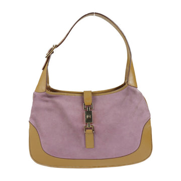Gucci Jackie Line Shoulder Bag 001 3306 Suede Leather Lavender One Handbag