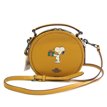 COACH × PEANUTS CF290 Women's Leather Shoulder Bag Yellow