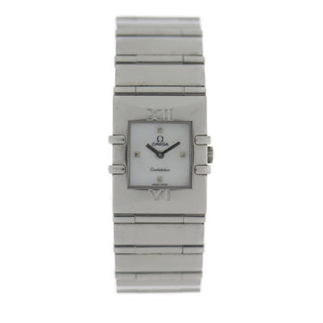 OMEGA Constellation Carre Watch 1521.71 Stainless Steel Shell Dial Silver White Quartz Women's