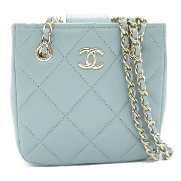 CHANEL ChainShoulder Bag Blue Lambskin [sheep leather]