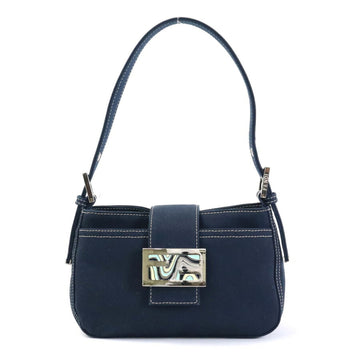 FENDI shoulder bag canvas navy silver ladies