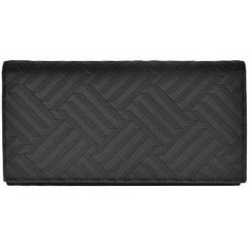 BOTTEGA VENETA Deboss Intrecciato Bi-Fold Wallet Rubber Black 591365V1PS18803