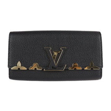 Louis Vuitton Portefeuille Capucines Long Wallet M64551 Taurillon Leather Noir Bifold Monogram Flower Corolla