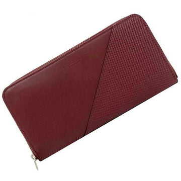 BOTTEGA VENETA Long Wallet Bordeaux Silver Marco Polo 573431 Leather  Red Calf Wine