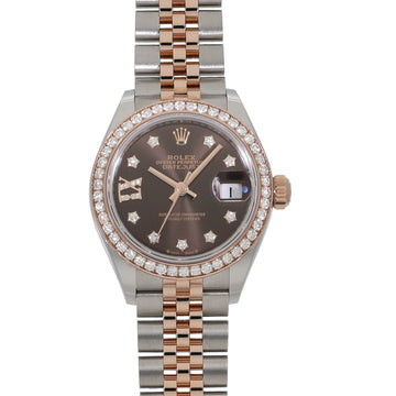 ROLEX Lady Datejust 28 279381RBR Random Chocolate x 9P Star/IX Diamond Ladies Watch