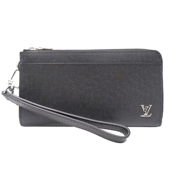 LOUIS VUITTON Zippy Dragonne M69409 Long Wallet Black Taiga Leather Ladies Men's Smart