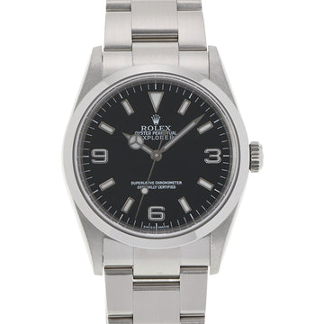 ROLEX Explorer 1 EX1 114270 men's SS watch self-winding black dial