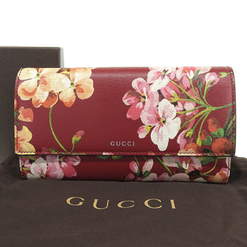 Gucci GG Blooms long wallet with hook leather red 410100 534563 flower