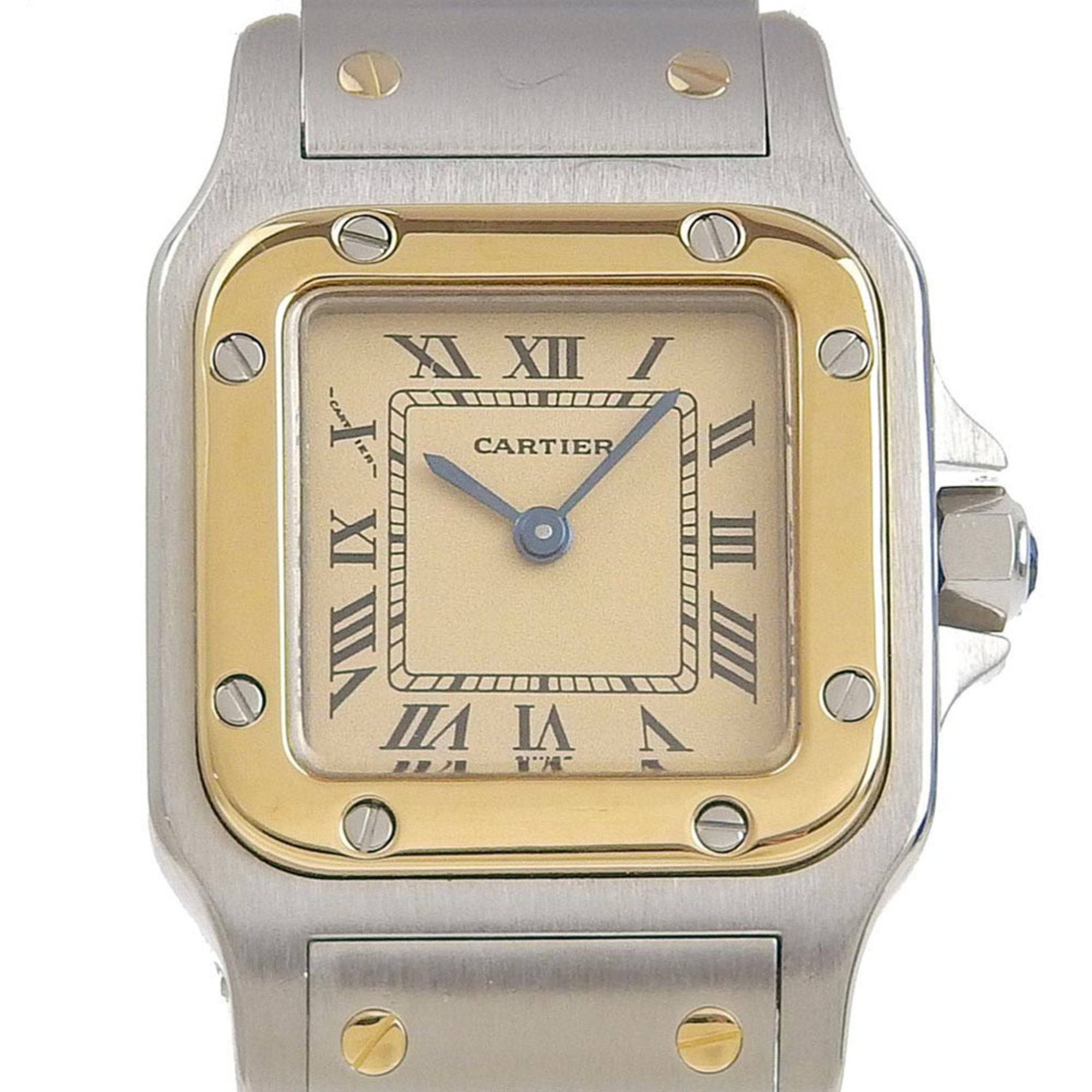 CARTIER Santos Galbe SM Women s quartz battery watch cream dial combin