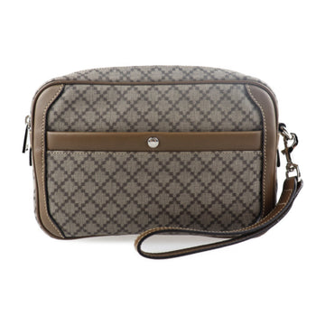 GUCCI Second Bag Diamante Clutch 267921 493075 PVC Leather Brown