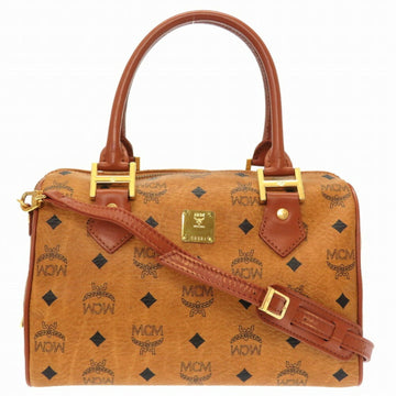 MCM Monogram Pattern PVC Brown Handbag Bag 0238