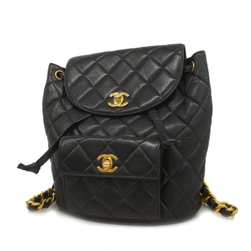 Chanel Matelasse Rucksack Women's Leather Backpack Black
