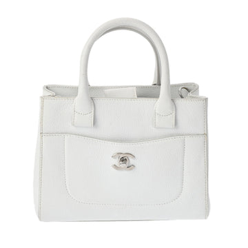 CHANEL Neo Executive Tote White A69929 Women's Caviar Skin Handbag