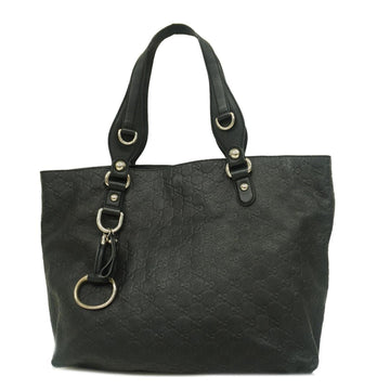 GUCCI Tote Bag Horsebit 229852 Leather Black Silver Hardware Women's