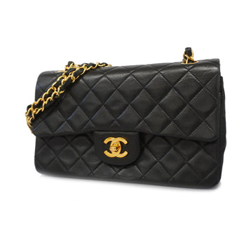 Chanel Shoulder Bag Matelasse W Flap W Chain Lambskin Black Gold metal