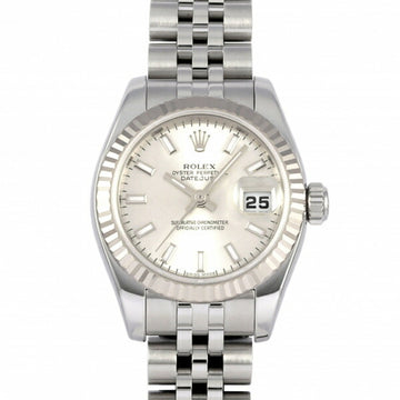 ROLEX Datejust 179174 silver dial watch ladies