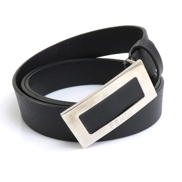 FENDI Belt Leather/Metal Black/Silver Men's